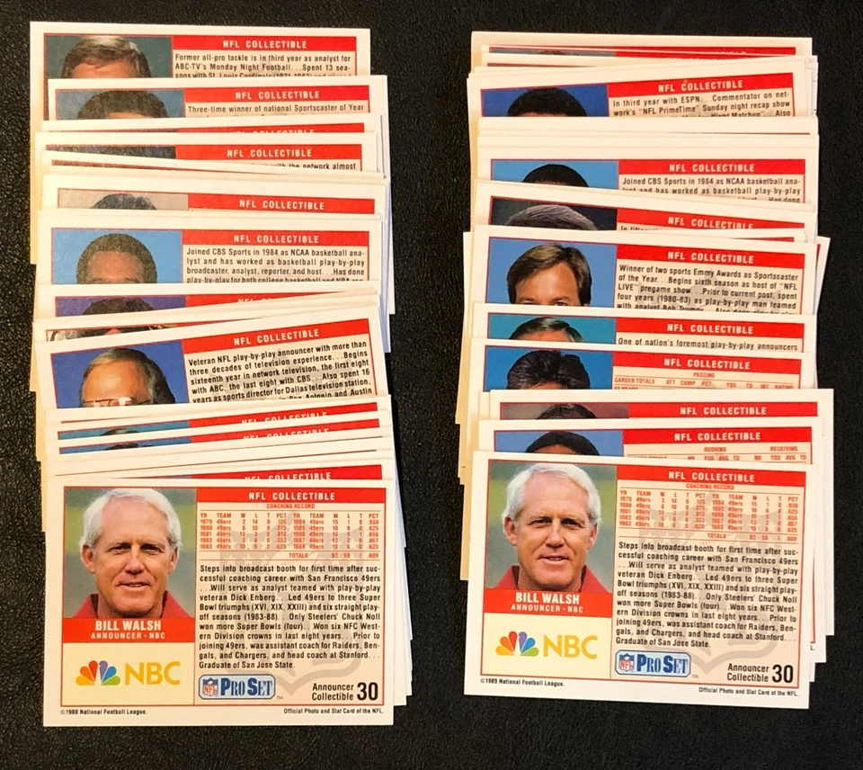 (2)x 1989年职业套装足球公告插入集换卡全套#1-30 — 第 3/4 张图片