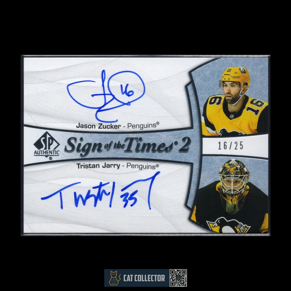 2021-22 SP Authentic J. ZUCKER / T. JARRY #SOTT2-PIT Sign of the Time 2 /25 - Image 3 of 4