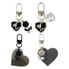 Heart Rose Keychain Car Decors Accessory Fashion Bag Pendant Unisex Key Holder