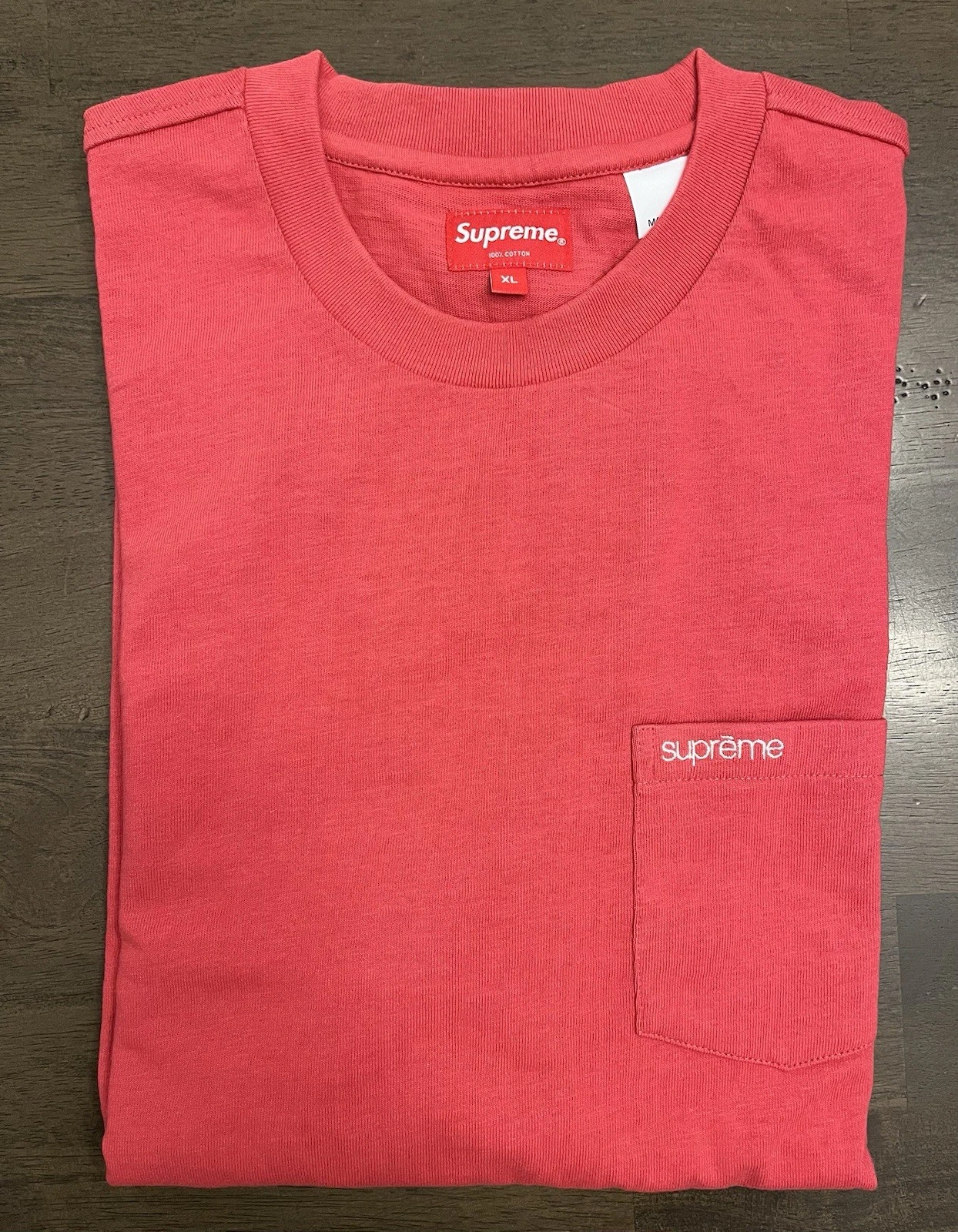 Tee shirt Supreme Brodé Poche Rouge Homme XL