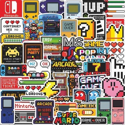 50pcs Waterproof Vinyl Stickers Nintendo Super Mario Luggage Phone Laptop Fridge