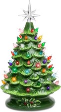 Ceramic Christmas Tree 15in - Pre-lit  Colorful, Perfect Tabletop Holiday Decor
