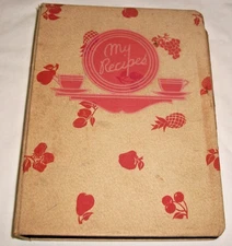 Vintage Mom's -  My Recipe Binder Cookbook HAND WRITTEN & OLD CLIPPING RECIPES