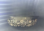 VTG Pyrex 326 Festive Harvest  Glass Mixing Bowl Smoky Brown Birds Hearts