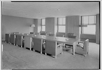 New York City. Directors' room, Time & Life Offices, 9 Rockefeller Plaza,