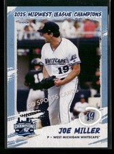2025 West Michigan Whitecaps Champions Joe Miller RC Rookie Tigers Minor League