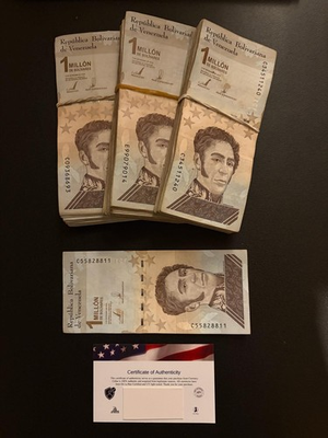 #ad #ad 1000x Venezuela 1 Million Bolivar Soberano Banknotes Brick Bolivares Bundle $249.99