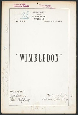 Photo:Devlin & Co Wimbledon Overcoat Trademark Registration 1875