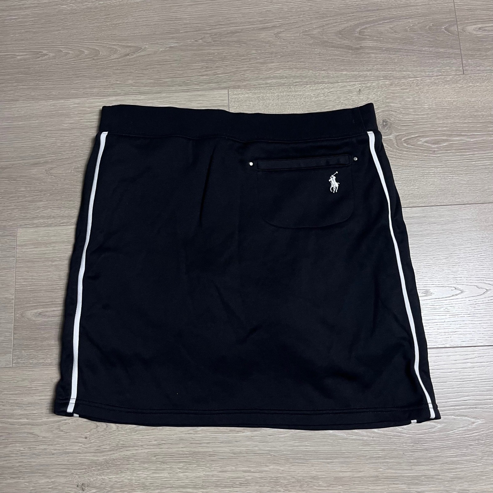 Polo Ralph Lauren Golf Women Black White Stripe Athletic Skirt Size M