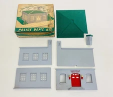 Plasticville Police Department Plastic Kit PD-3 w/ Original Box 1950s
