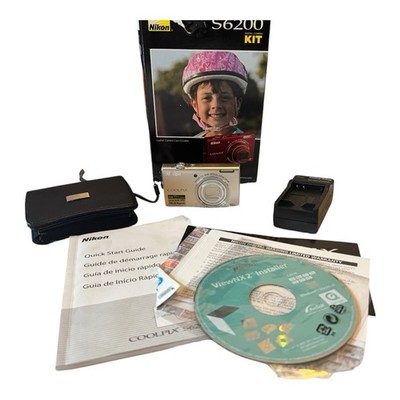 Nikon COOLPIX S6200 16.0MP Digital Camera 10x Optical Zoom with Case/charger