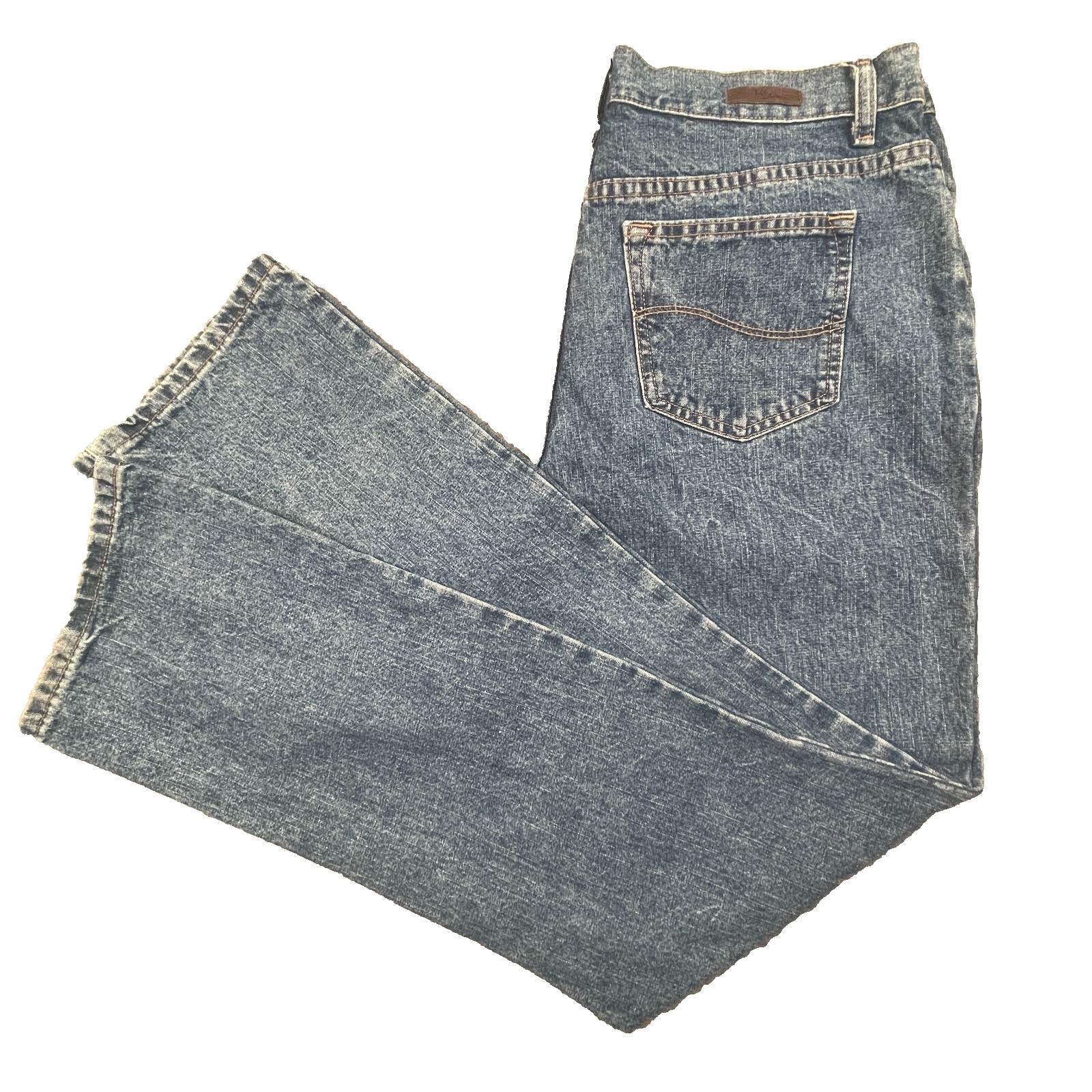 Size 12 Long W34 L32 Straight Blue Denim Rn 130273