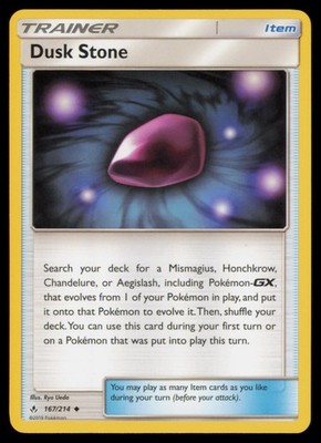Dusk Stone 167/214 Uncommon Unbroken Bonds Pokemon Near Mint