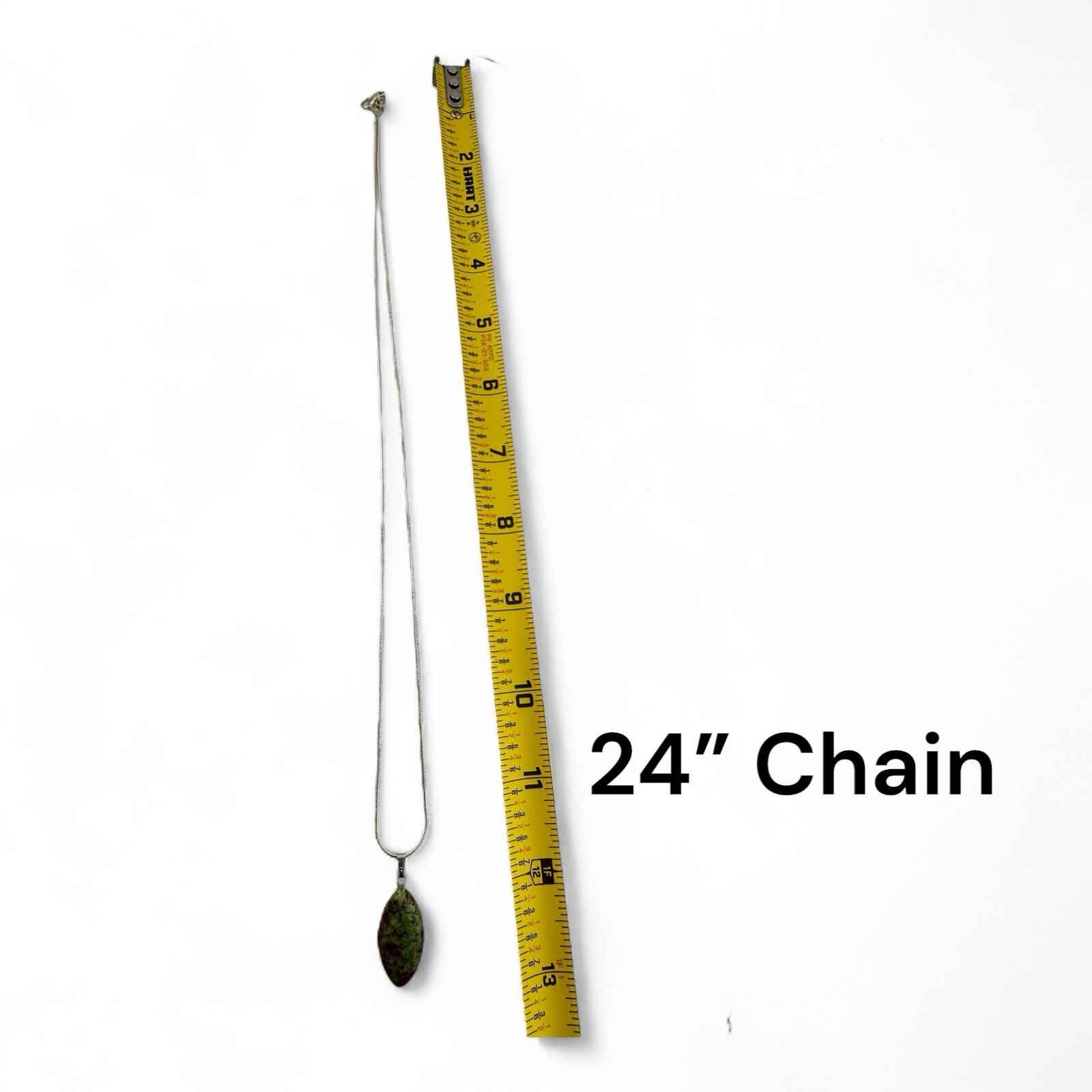 Beautiful 925 Silver 24” Chain W/ Ruby Fuchite St… - image 4