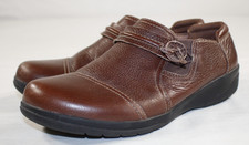 Clarks Collection Shoes Women's 6.5 W Cheyn Madi Slip On Loafer Leather Brown