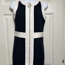 MICHAEL KORS Women's Sleeveless Zip Front Dress Navy Size 4