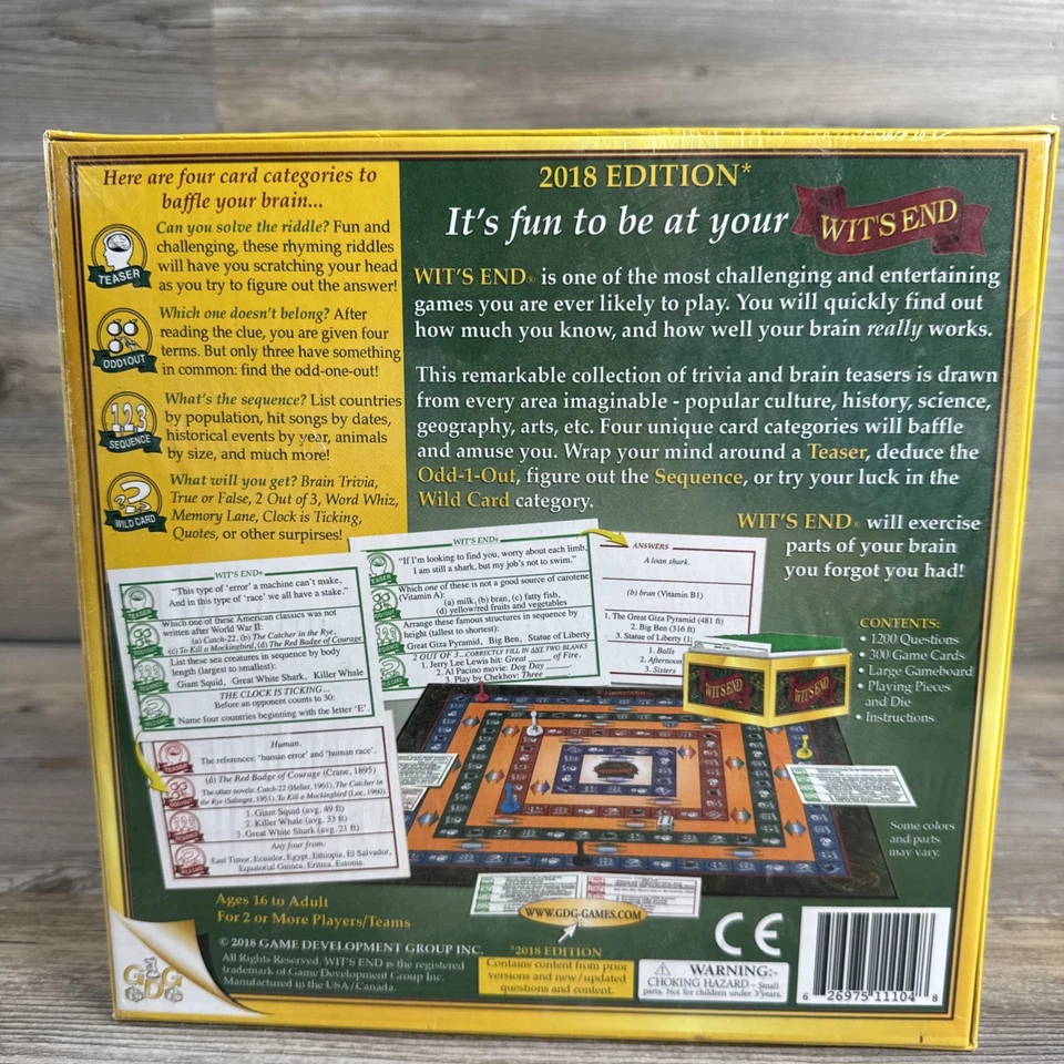 Wit's End Board Game By Game Development Group, 2018 Edition - Sealed - Image 3 of 4
