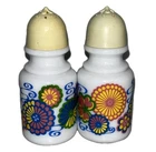 Vintage Avon White Milk Glass Salt & Pepper Shakers Flower Power Retro