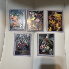1992 Marvel Masterpieces Dyna-Etch Foil Battle Spectra 5 Card Insert Set