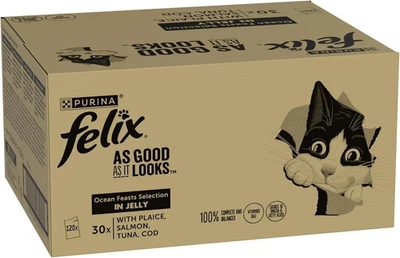 BRANDED FELIX As Good As it Looks Ocean Feasts Wet Cat Food 120x85g