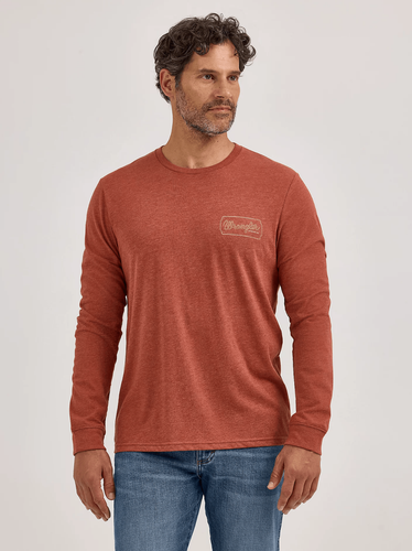Men's Long Sleeve Cowboy Back Graphic T-Shirt - Orange 112365696 - Picture 2 of 2
