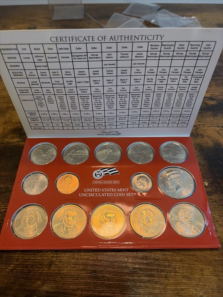 Juego de 14 monedas Denver 2007 sin circular de Estados Unidos con certificado de autenticidad Foto 2 de 4