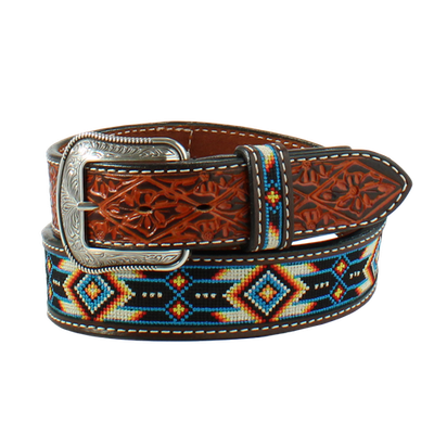 #ad Angel Ranch Men#x27;s Brown Embroidered Aztec Western Belt D100015302 $39.97