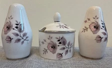 VTG Foley Bone China  Cruet Set - Salt, Pepper & Sugar Bowl in "Moon Rose"