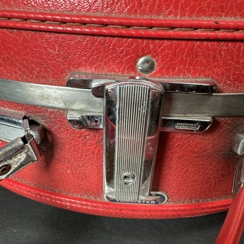 Vintage American Tourister Diadem runde Hutschachtel Gepäck Weekender Koffer rot 20" - Bild 7 von 15