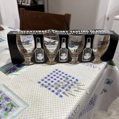 THE GLENTURRET Single Highland Malt Scotch Whisky Set 4 Gläser Neu 