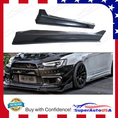 #ad For 2008 2017 Mitsubishi Lancer Evolution MOD Style Black Side Skirts Body Kit $187.99