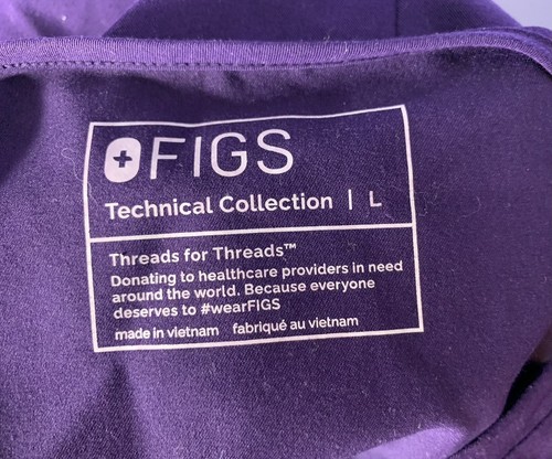 Figs Scrub Top Womens Lrg Purple Technical Collection Medical V Neck Pocket 3867 - Picture 6 of 8
