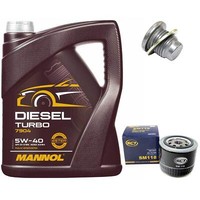 MotoröL Set 5W40 5 Liter + ÖLfilter + ÖLablassschraube FüR Opel Arena 1.9 D