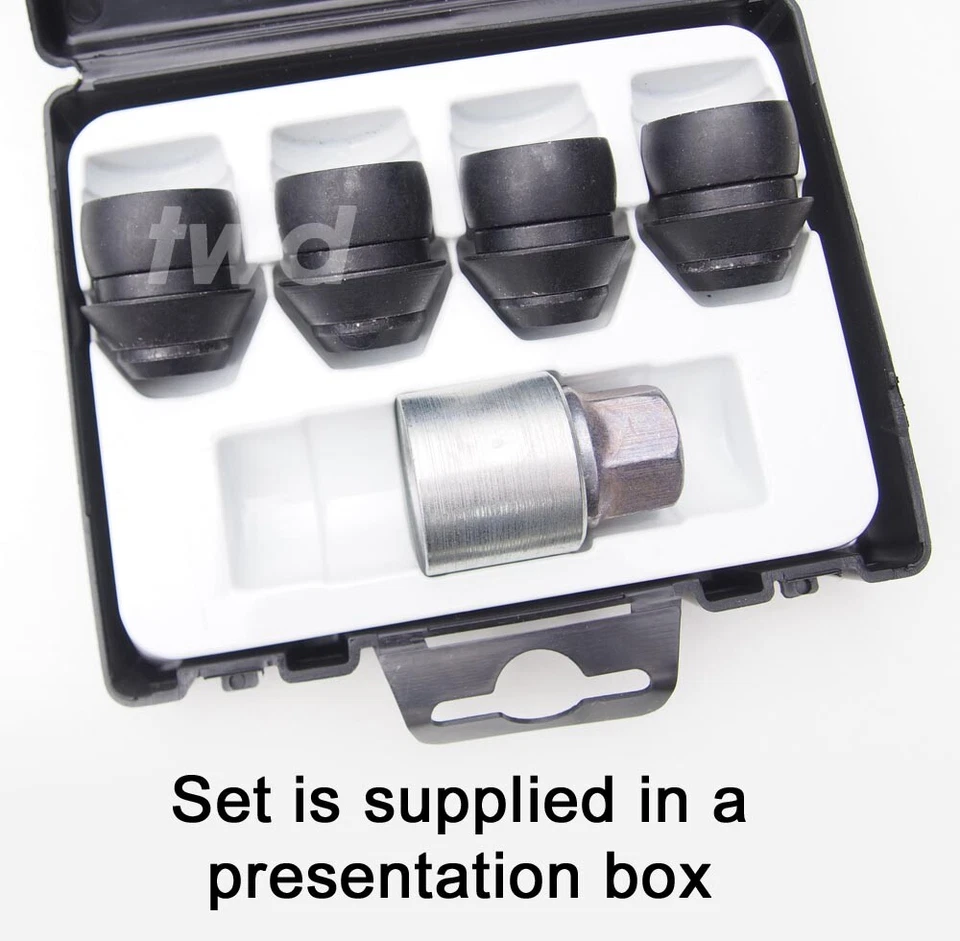 4x TUERCAS DE BLOQUEO DE RUEDA NEGRAS - FORD FOCUS ALEACIONES M12x1.5 (ESTILO OE) PERNO PERNO -Be Foto 4 de 4