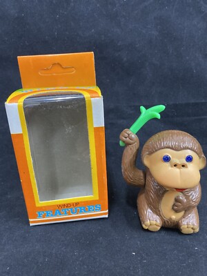 Monkey 1970s Vintage Original Rolling Wind Up Toy  NEW In Box HONG KONG