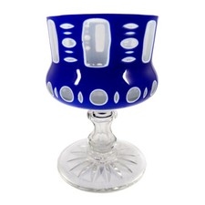 Fußschale mit blauen und weißen Überfang, Haida um 1910