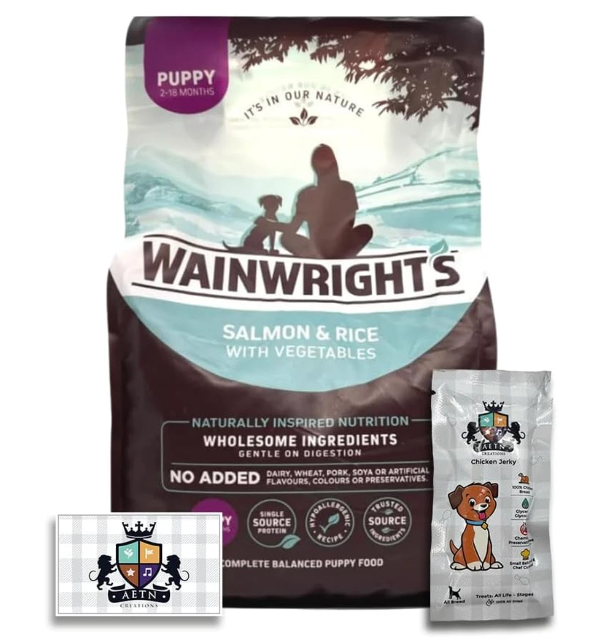 Dry Puppy Food 2kg Salmon with Rice Flavour for Healthy Growing Pup's complete w