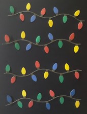 6" CHRISTMAS LIGHT DIE CUTS FOR CARDMAKING SCRAPBOOKING 4PC. STRING LIGHTS