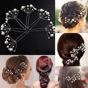 Ladies Pearl Pins Wedding Bridal Pearl Crystal Flower Diamond Hair