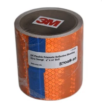 4" x 10' Roll 3M 3314 High Intensity Flexible Prismatic Orange Reflective Tape