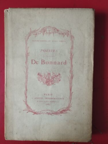 ‎Poésie diverses du Chevalier De BONNARD. "Petits poètes du XVIIIe siècle". 1884 - Photo 1/6
