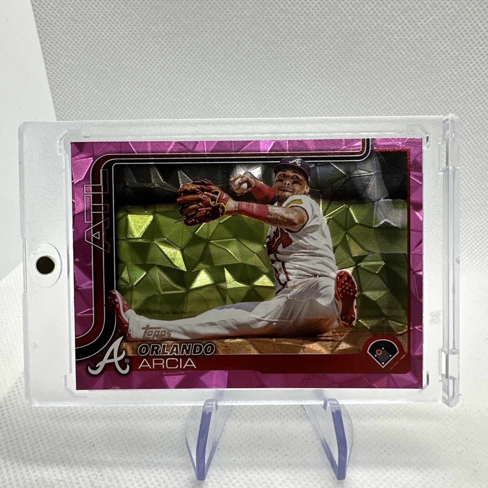 2025 Topps Series One Orlando Arcia Pink Diamante RARE SP Braves 🔥🔥