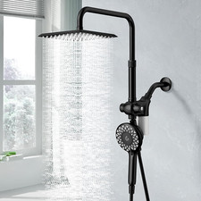 High Pressure Filtered Rain Shower Head Handheld Spray Combo - Black
