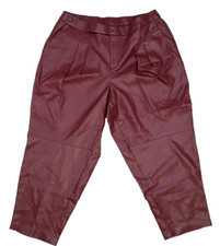 Eloquii Burgundy Faux Leather Pocket Straight Leg Pull On Pants Womens 16