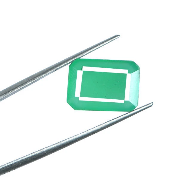 PIEDRA PRECIOSA SUELTA 9,83 CT CALCEDONIA VERDE NATURAL CORTE ESMERALDA Foto 2 de 4