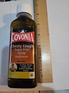 UNIQUE COVONIA CHESTY COUGH SUGAR FREE SYRUP EMPTY BOTTLE WITH BRAILLE LABLE SFH