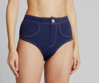$175 OYE Women's Blue Lavinia Bandeau Swim Bottom Swimwear Size S