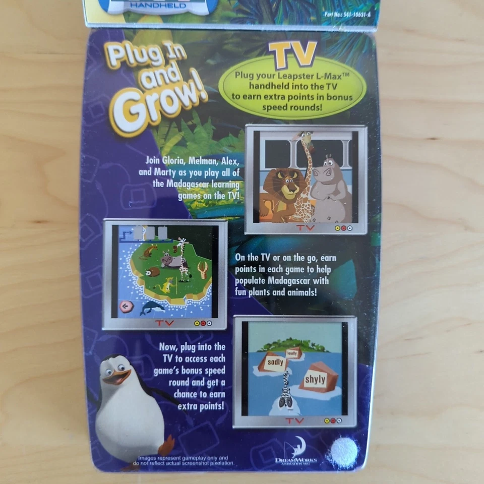 LeapFrog Leapster L-Max Learning Game System Cartridge Madagascar Ages 6-8 NOS - Image 3 of 4