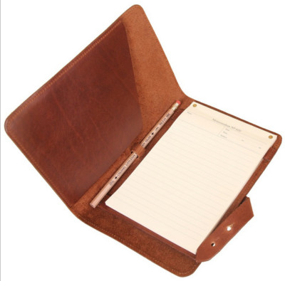 notebook notes book jacket cover wallet card case bag cow leather brown H288