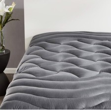 SLEEP ZONE Premium Cooling Mattress Pad Cover Gray Twin Size NEW  A2